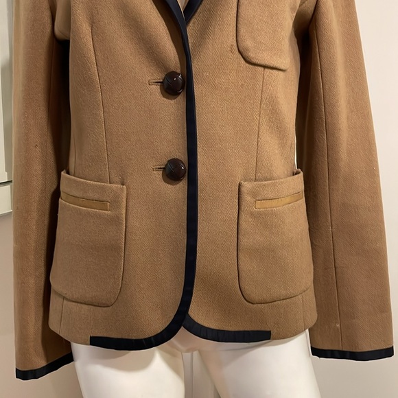 Vintage J. Crew Tan Wool Blazer Sz6 - Picture 3 of 11